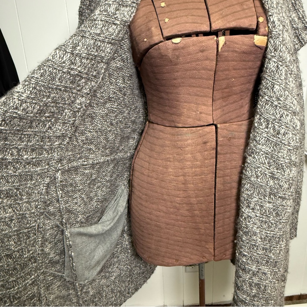 Diane Von Furstenberg Long Wool Chunky Sweater Cardigan Wrap - Picture 8 of 15